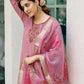 Silk Blend Sequence and Embroidery Work Straight Kurta with Pant & Dupatta