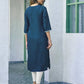 Cotton Embroidered Straight Kurti