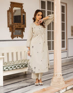 Skylee Cotton Embroidered Square Neck Co-ord Set For Woman