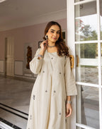Skylee Cotton Embroidered Square Neck Co-ord Set For Woman