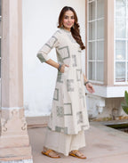 Skylee Cotton Printed Mandarin Collar Co-ord Set For Woman