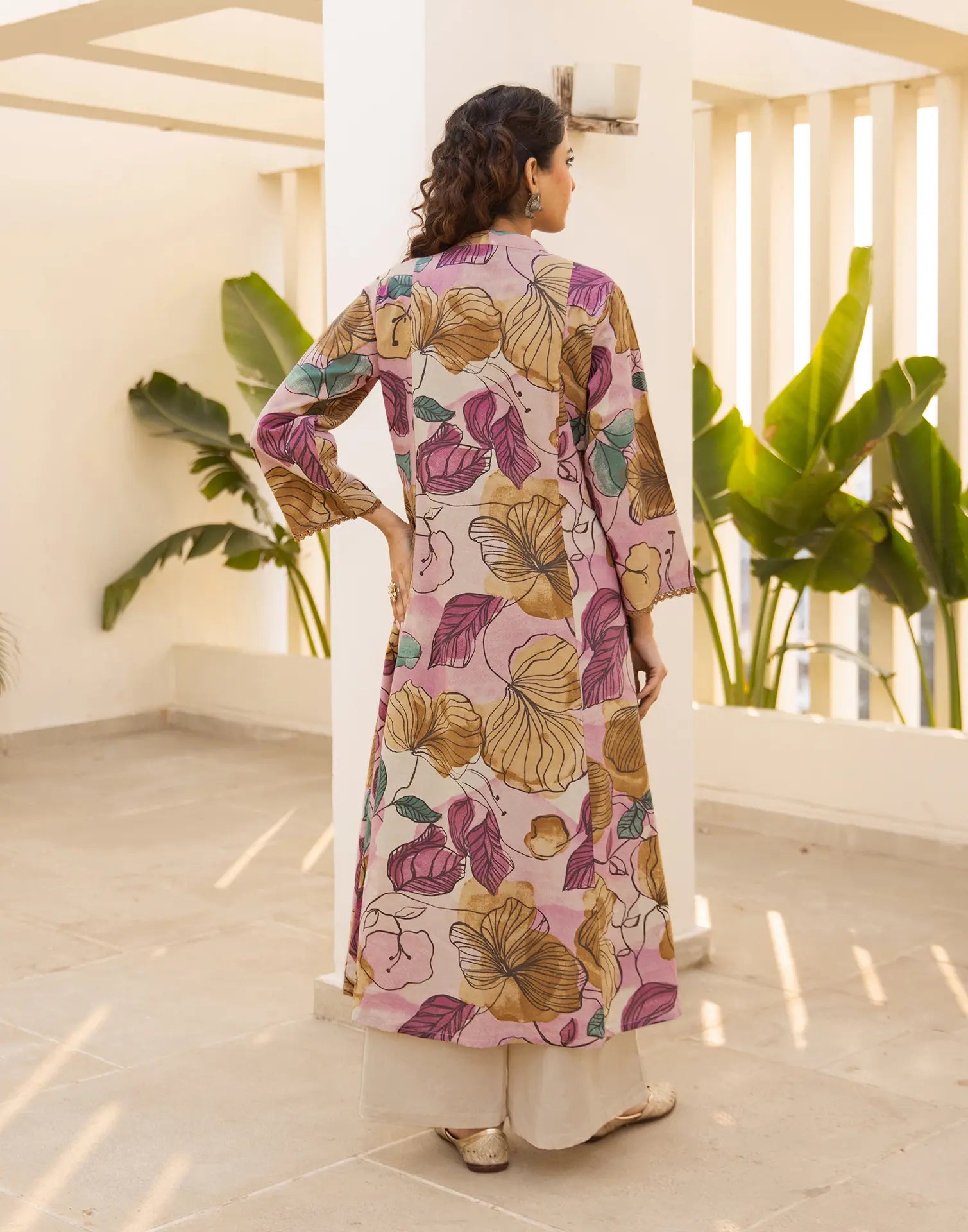 Skylee Viscose Printed Mandarin Collar Co-ord Set For Woman