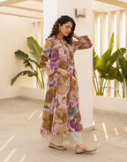 Skylee Viscose Printed Mandarin Collar Co-ord Set For Woman