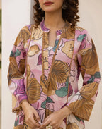 Skylee Viscose Printed Mandarin Collar Co-ord Set For Woman