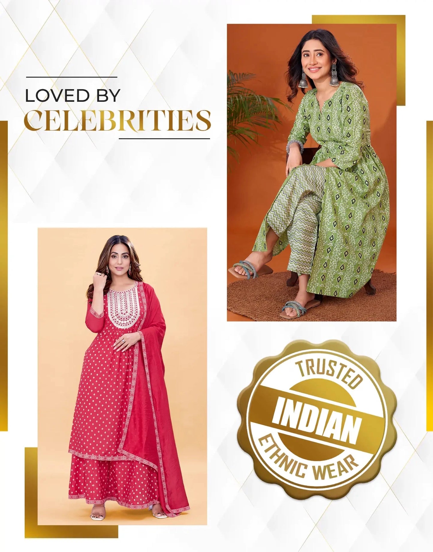 Cotton Straight Printed V-Neck Kurta with Pant & Dupatta