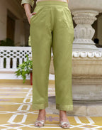 Skylee Taffeta Embroidered Straight 3 Piece Kurta Set For Woman