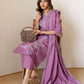 Purple Silk Embroidered Straight Kurta Set with Pant & Dupatta for Women Office & Casual Wear under 1299