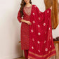 Cotton Printed Straight Kurta with Pant & Dupatta
