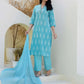 Cotton Printed, Embroidery and Sequins Work, Lace Straight Kurta with Pant & Dupatta