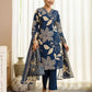 Blue Cotton Printed Straight Kurta Set with Pant & Dupatta under 799