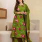 Cotton Printed Straight Kurta with Pant & Dupatta
