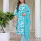 Cotton Printed Straight Kurta with Pant & Dupatta