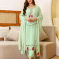 Green Georgette Embroidered Kurta Set with Pant & Dupatta