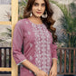 Rayon Embroidered Straight Kurti