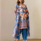 Affordable Blue Cotton Printed Straight Kurta Set with Patiala & Dupatta under 999