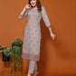 Embroidered Cotton Kurta Set with Dupatta under 999 V-Neck Kurti Set