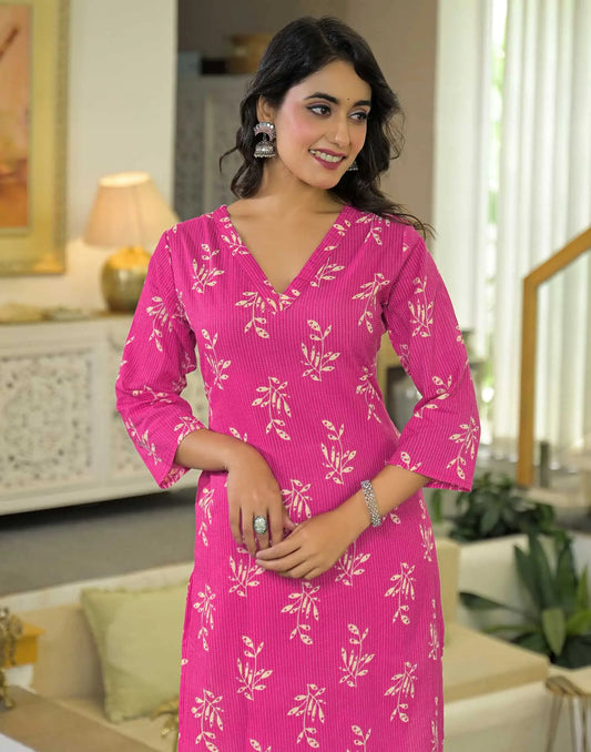 Cotton Printed Straight Kurti