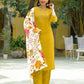 Silk Blend Straight Embroidery Round Neck Kurta with Pant & Dupatta
