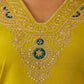Silk Embroidery and Sequins Work Straight Kurta with Pant & Dupatta