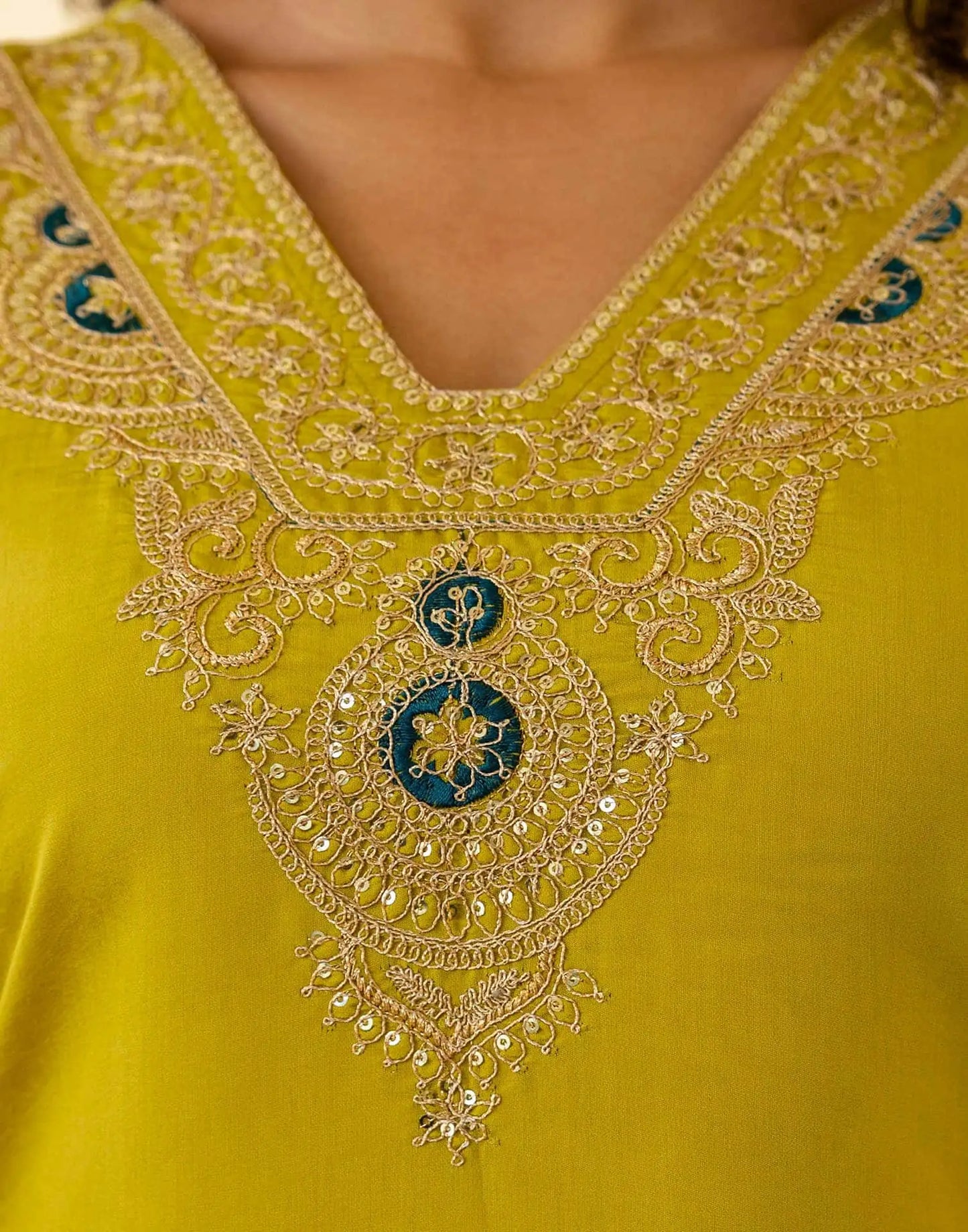 Silk Embroidery and Sequins Work Straight Kurta with Pant & Dupatta