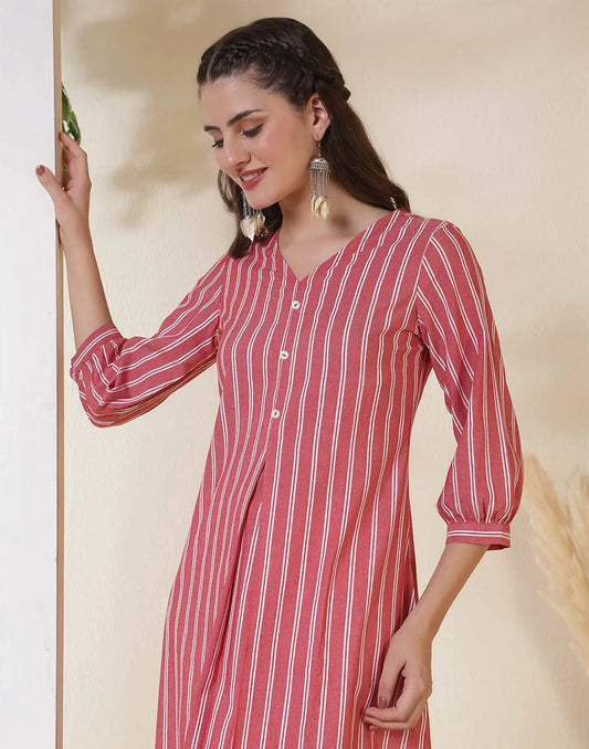 Cotton Woven Design Straight Kurti