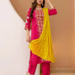 Cotton Blend Embroidered Straight Kurta with Pant & Dupatta