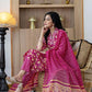 Cotton Printed and Embroidery Lace Anarkali Kurta with Pant & Dupatta