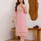 Pink Georgette Embroidered Kurta Set with Pant & Dupatta