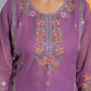 Shimmer Chiffon Straight Embroidery Round Neck Kurta with Pant & Dupatta