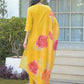 Silk Embroidered Straight Round Neck Kurta with Pant & Dupatta