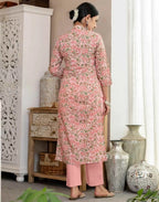 Skylee Cotton Printed Straight 3 Piece Kurta Set For Woman