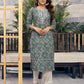 Cotton Embroidered Straight Kurti