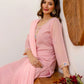 Pink Georgette Embroidered Kurta Set with Pant & Dupatta