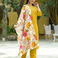 Silk Blend Straight Embroidery Round Neck Kurta with Pant & Dupatta