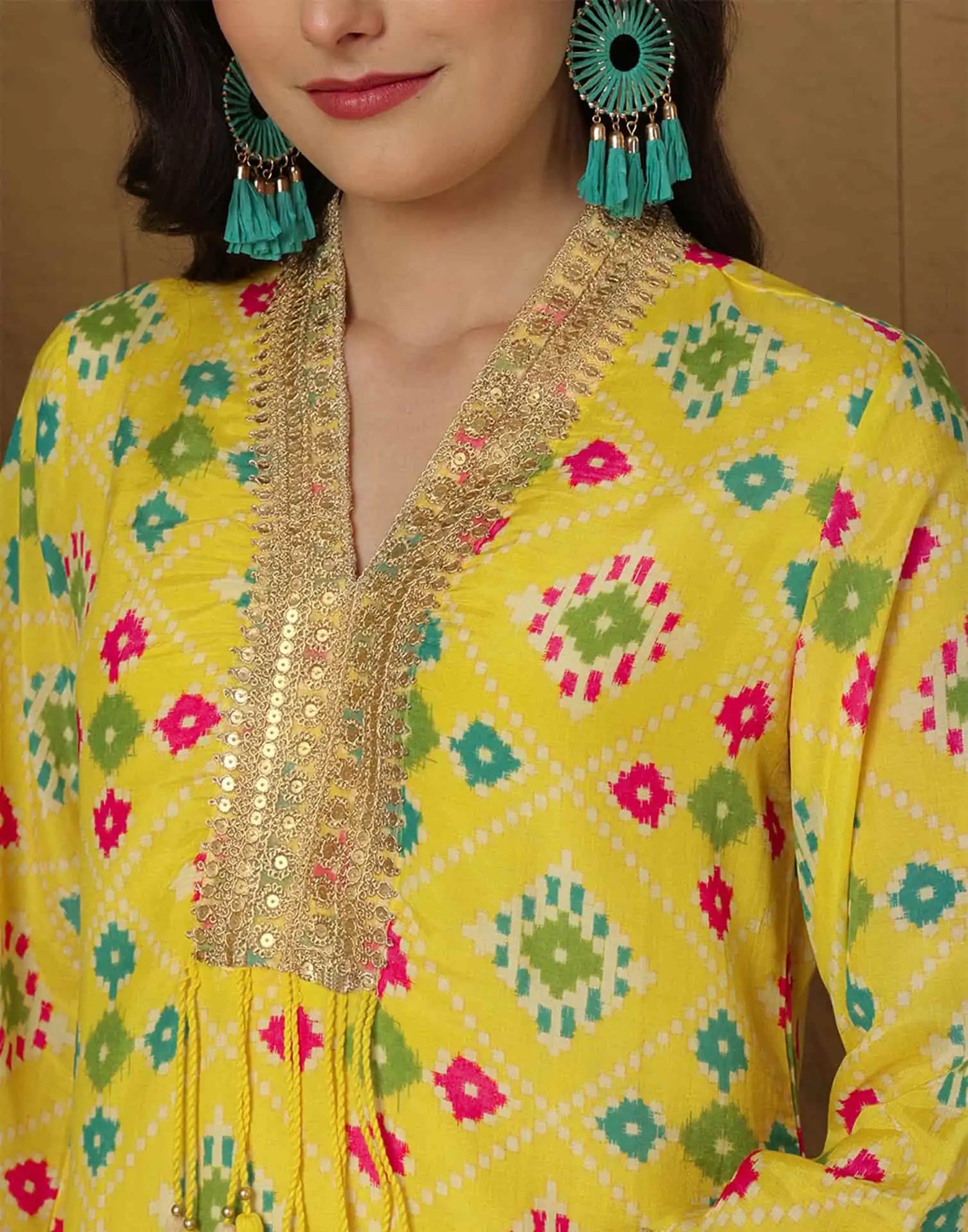 Yellow Silk Printed Straight Kurta Set for Women with Patiala Pant and Dupatta