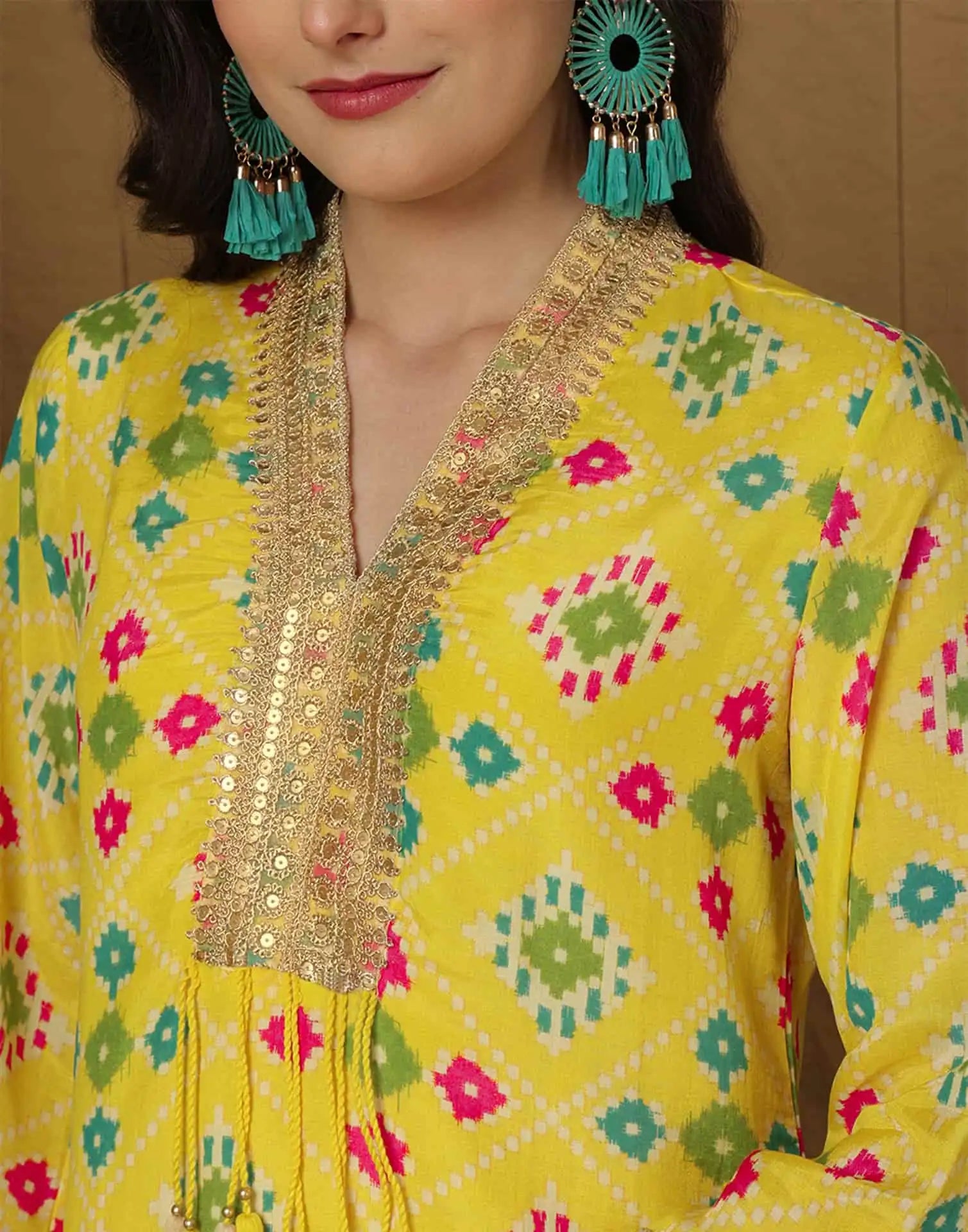 Yellow Silk Printed Straight Kurta Set for Women with Patiala Pant and Dupatta