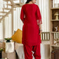 Silk Straight Embroidery Round Neck Kurta with Pant & Dupatta