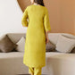 Yellow Silk Embroidered Straight Kurta Set with Pant & Dupatta for Women under 1299
