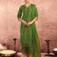 Silk Blend Embroidery and Lace Straight Kurta with Pant & Dupatta