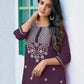 Cotton Embroidered Straight Kurti