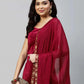 Maroon Velvet Straight Kurta Set with Pants & Dupatta under 1000