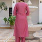Silk Embroidery, Sequins Work and Gota Patti Work Straight Kurta with Pant & Dupatta
