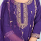 Silk Blend Embroidered Straight Kurta with Pant & Dupatta