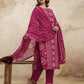Pink Cotton Bandhani Printed Straight Kurta Set with Pant and Dupatta