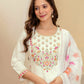 Off White Silk Blend Embroidered Straight Kurta Set for Women with Pant and Dupatta