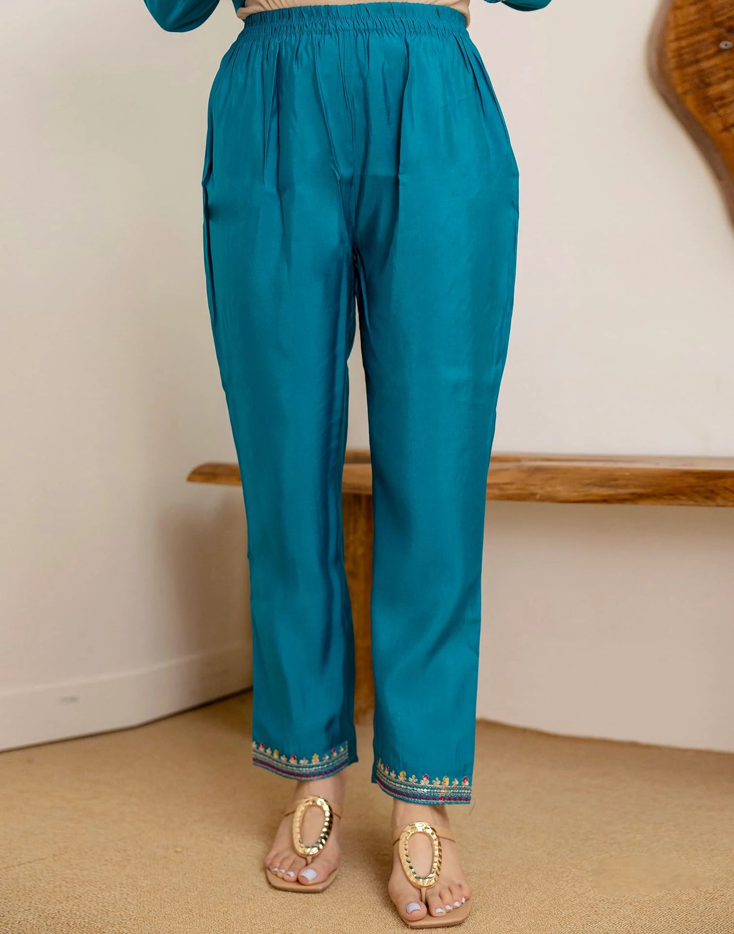 Blue Silk Embroidered Anarkali Kurta Set with Pant and Dupatta for Women Festive Wear under 1299