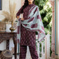 Rayon Printed Straight Kurta with Pant & Dupatta