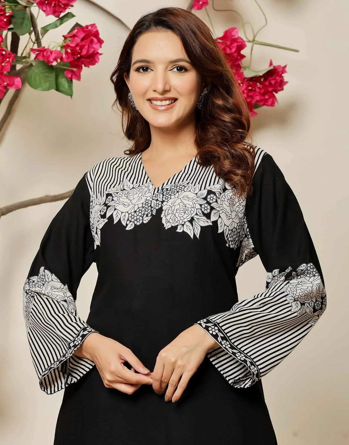 Cotton Printed V-Neck Co-ord Set