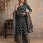 Green Cotton Printed V-Neck Kurta Set with Pant & Dupatta Affordable Ethnic Casual Wear