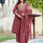 Cotton Printed Straight Kurta with Pant & Dupatta